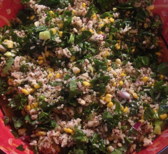 Rice, Quinoa, & Corn Salad with a Cilantro Lime Vinaigrette